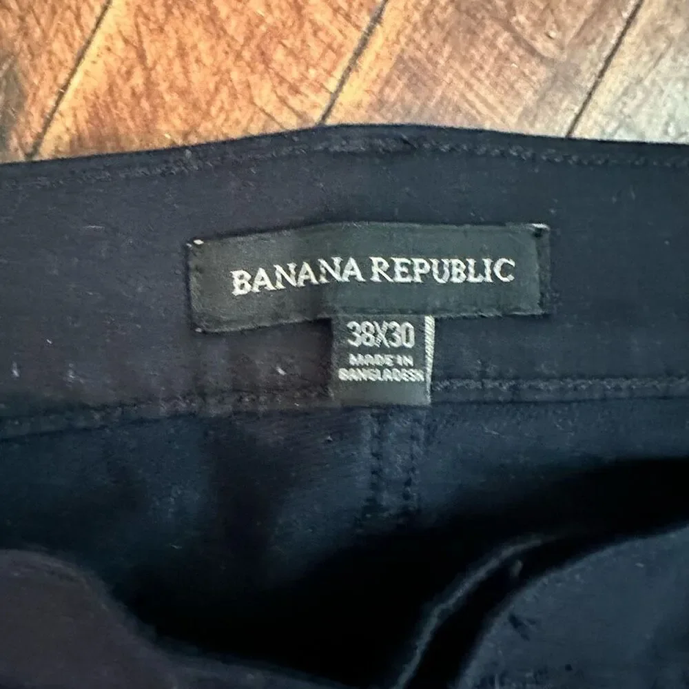 Banana Republic business casual flat front 38x30 black chino pants